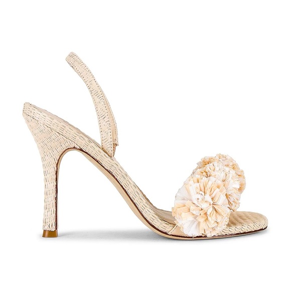 NEW Larroude Marilyn Sandal Heel Natural - Picture 1 of 13